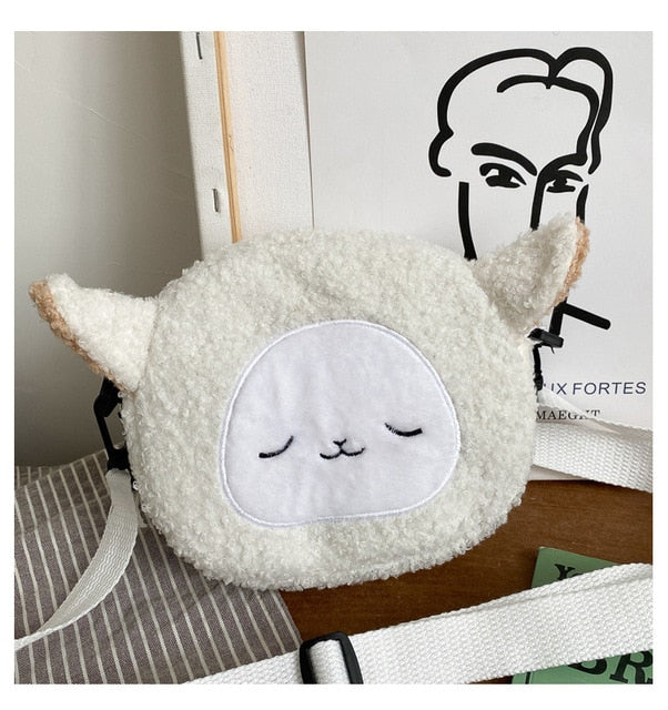 Quirky Cartoon Plush Shoulder Bag