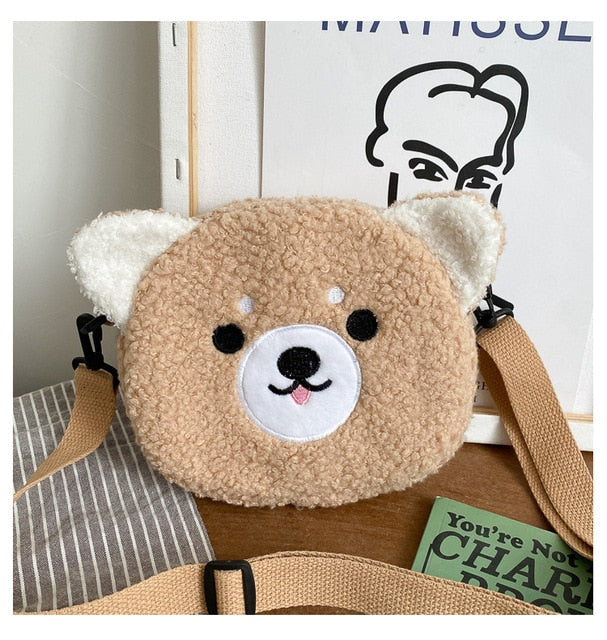 Quirky Cartoon Plush Shoulder Bag