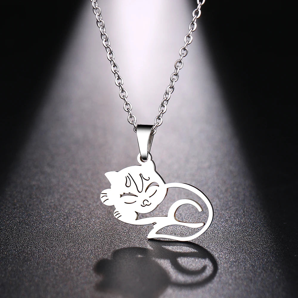 Snoozing Kitty Necklace