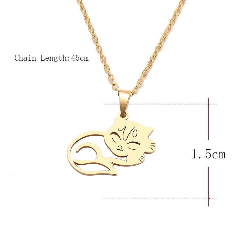 Snoozing Kitty Necklace