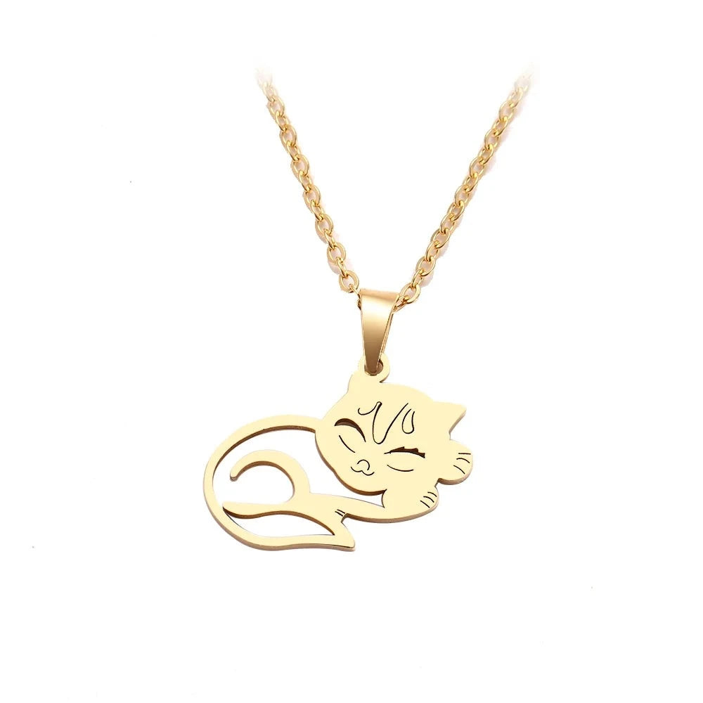 Snoozing Kitty Necklace