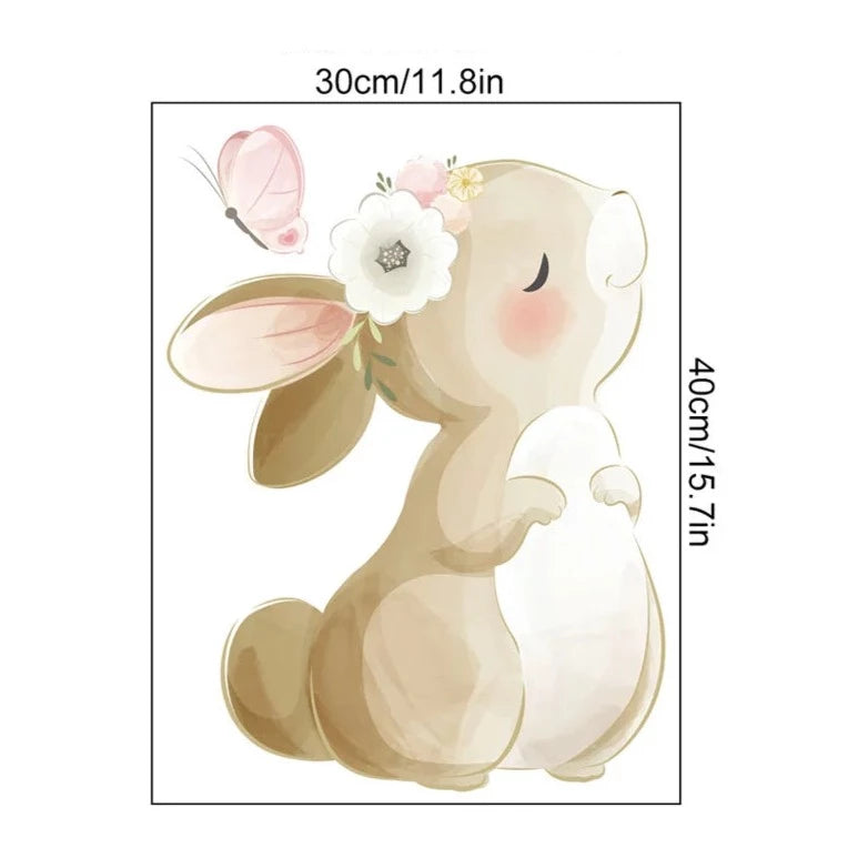 Rabbit and Butterfly Wall Sticker