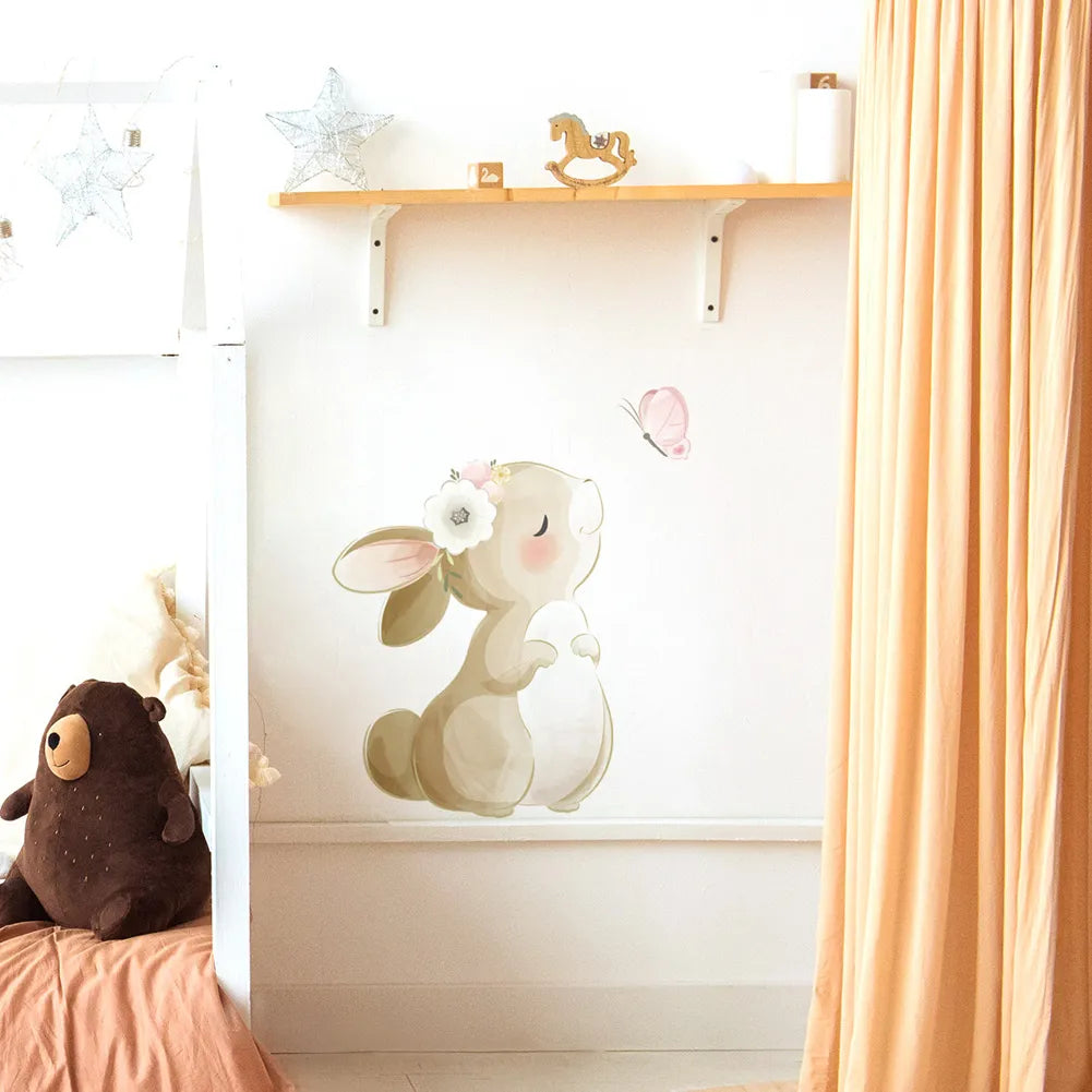 Rabbit and Butterfly Wall Sticker