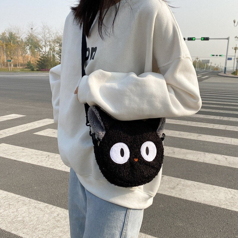 Quirky Cartoon Plush Shoulder Bag