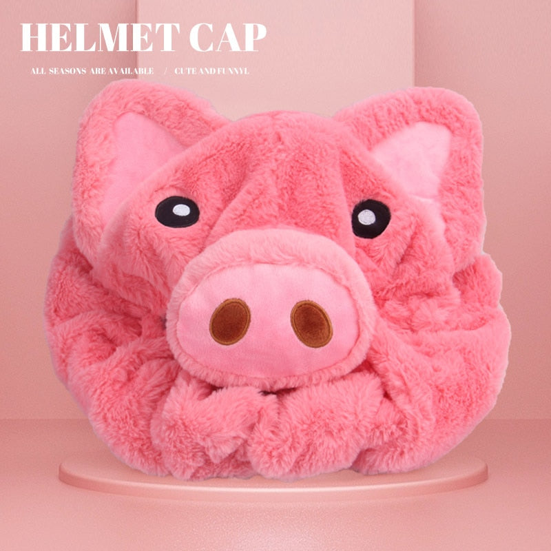 Motorcycle Helmet Furry Hat