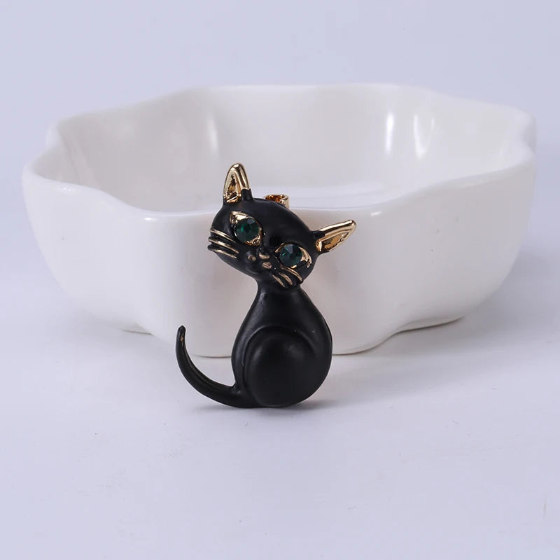 Cute Black Cat Brooch