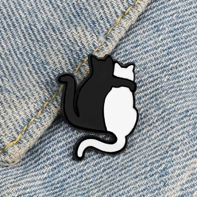 Hugging Cats Pin