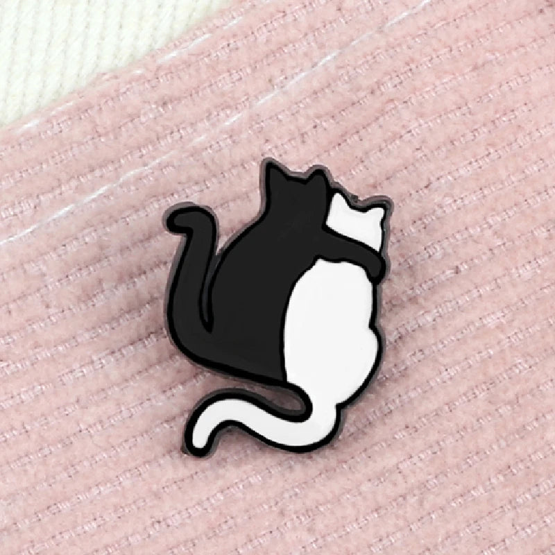 Hugging Cats Pin