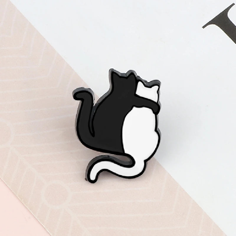 Hugging Cats Pin