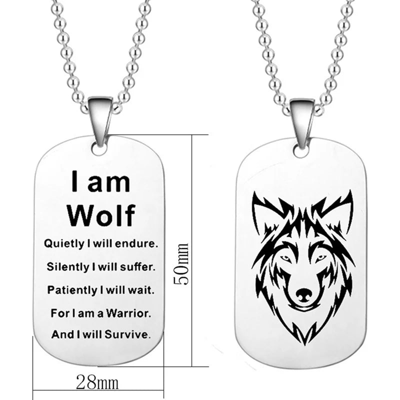 Wolf Warrior Dogtag Pendant