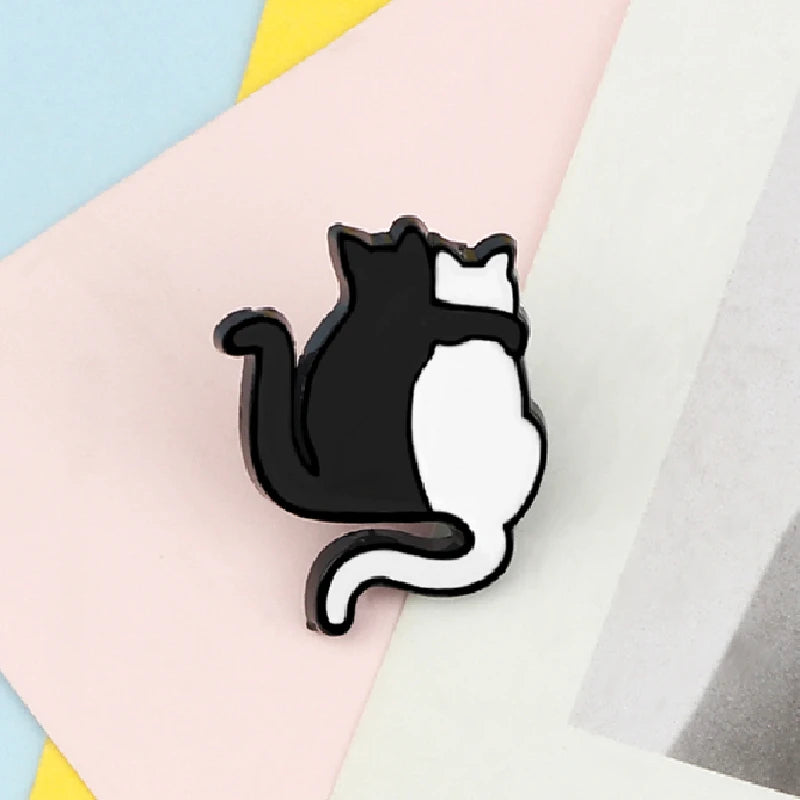 Hugging Cats Pin