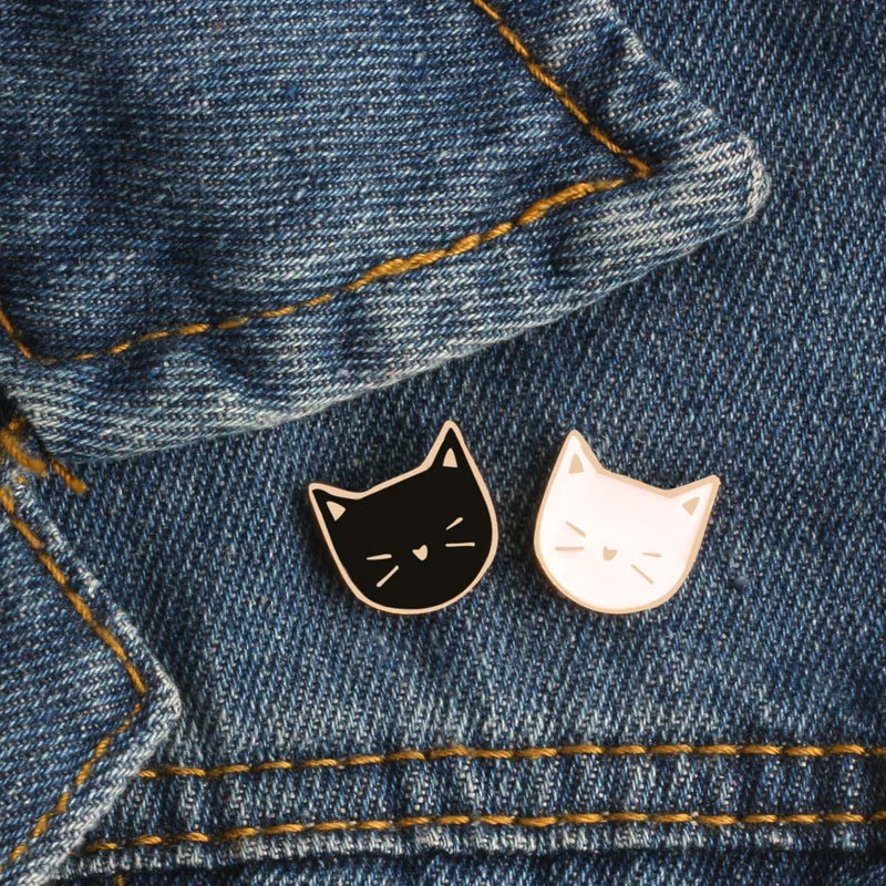 Black and White Kitten Pins