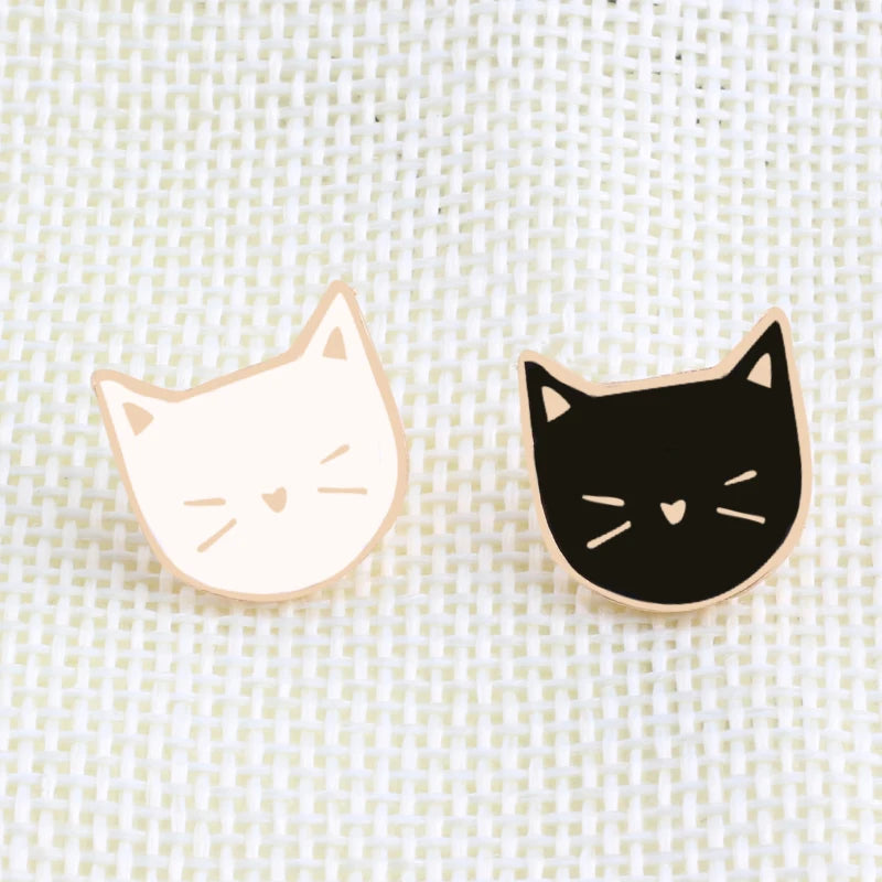 Black and White Kitten Pins