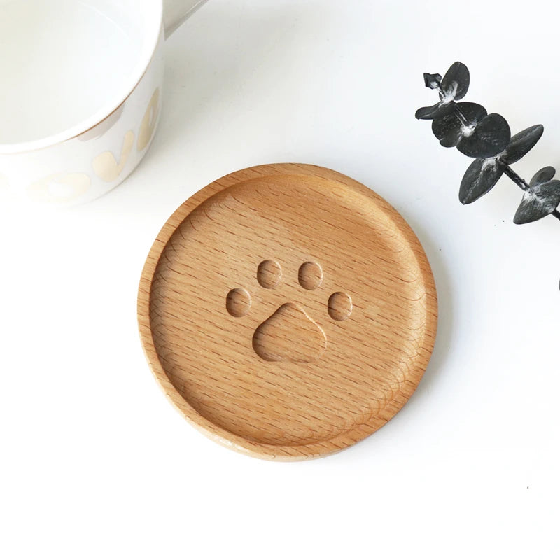 PawPrint Wood Coaster