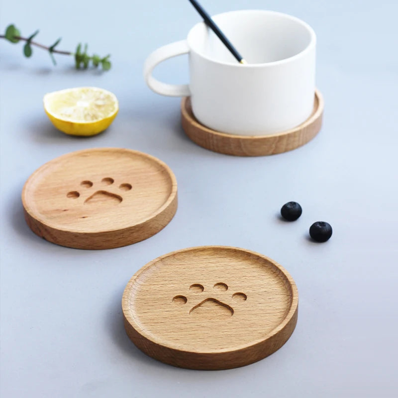 PawPrint Wood Coaster