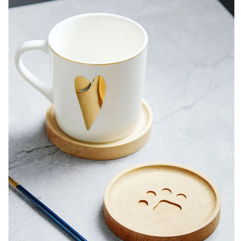 PawPrint Wood Coaster