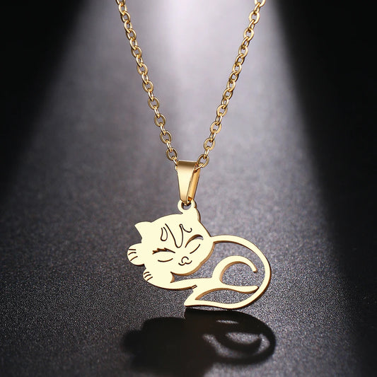 Snoozing Kitty Necklace
