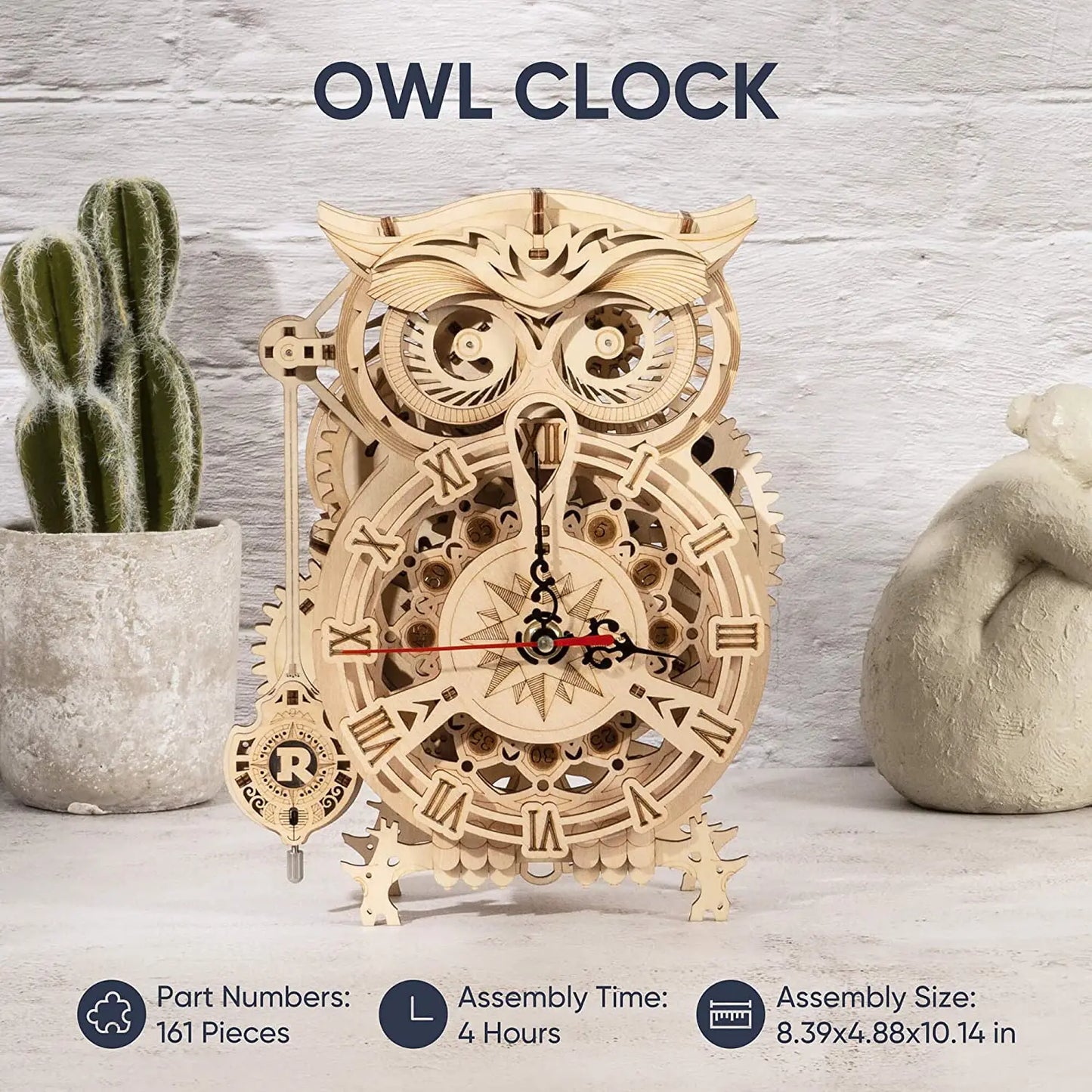 Robotime Rokr Owl Clock