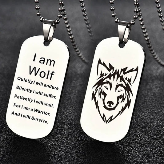 Wolf Warrior Dogtag Pendant