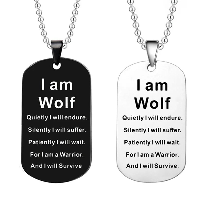 Wolf Warrior Dogtag Pendant