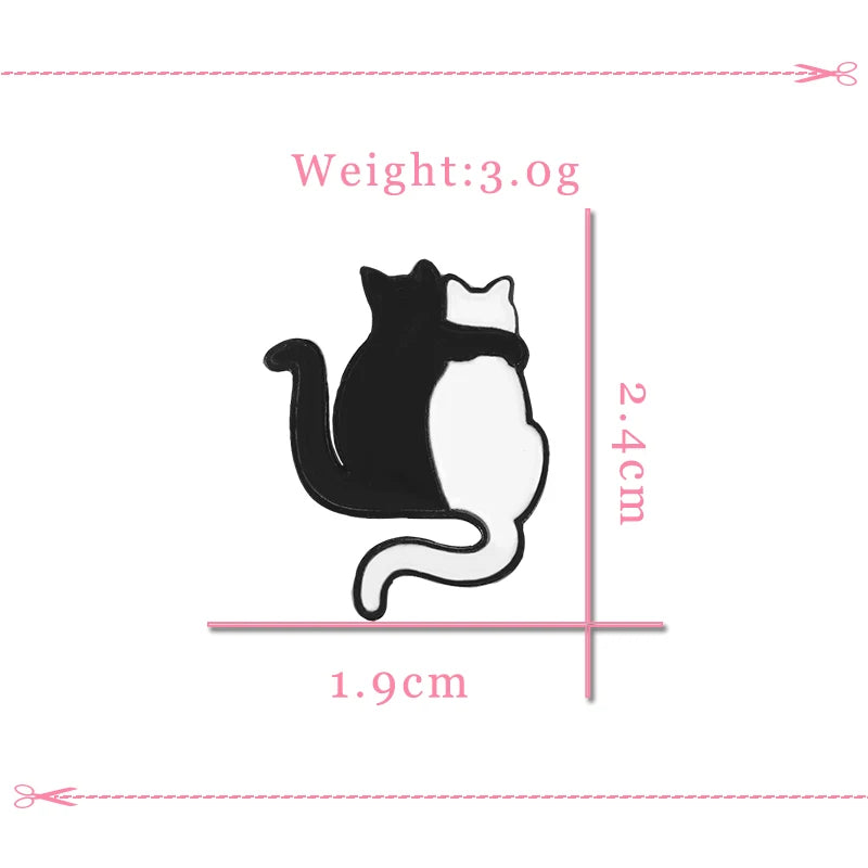 Hugging Cats Pin