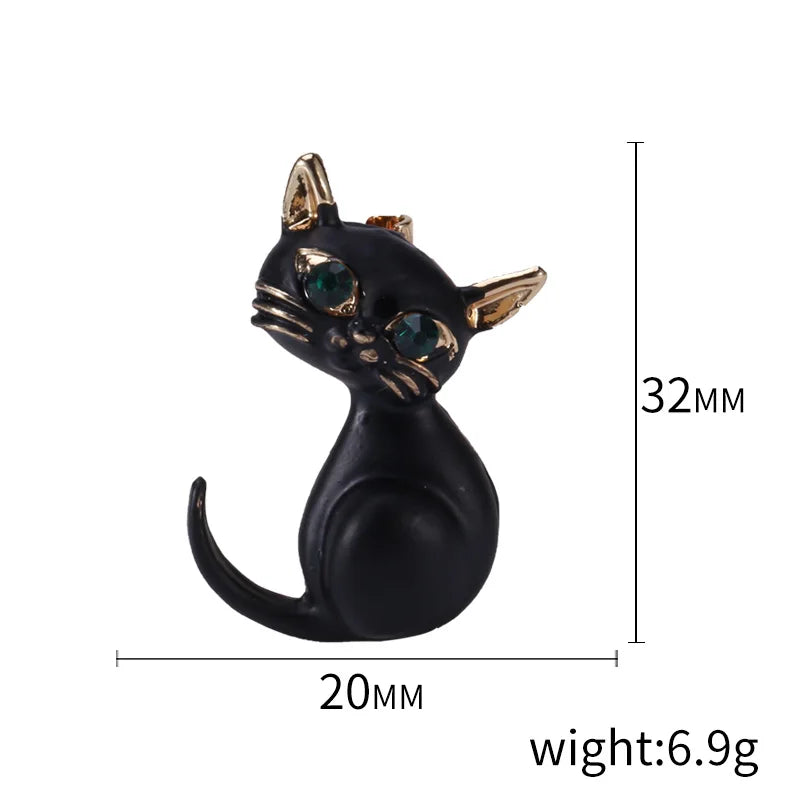 Cute Black Cat Brooch