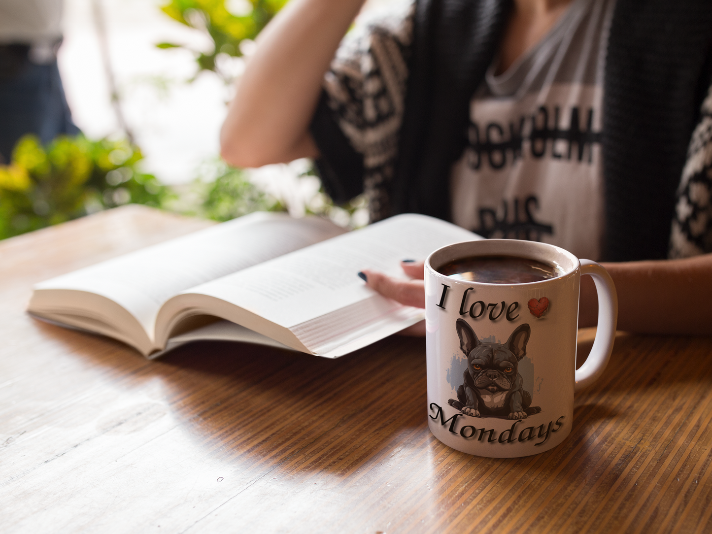 I Love Mondays French Bulldog Mug