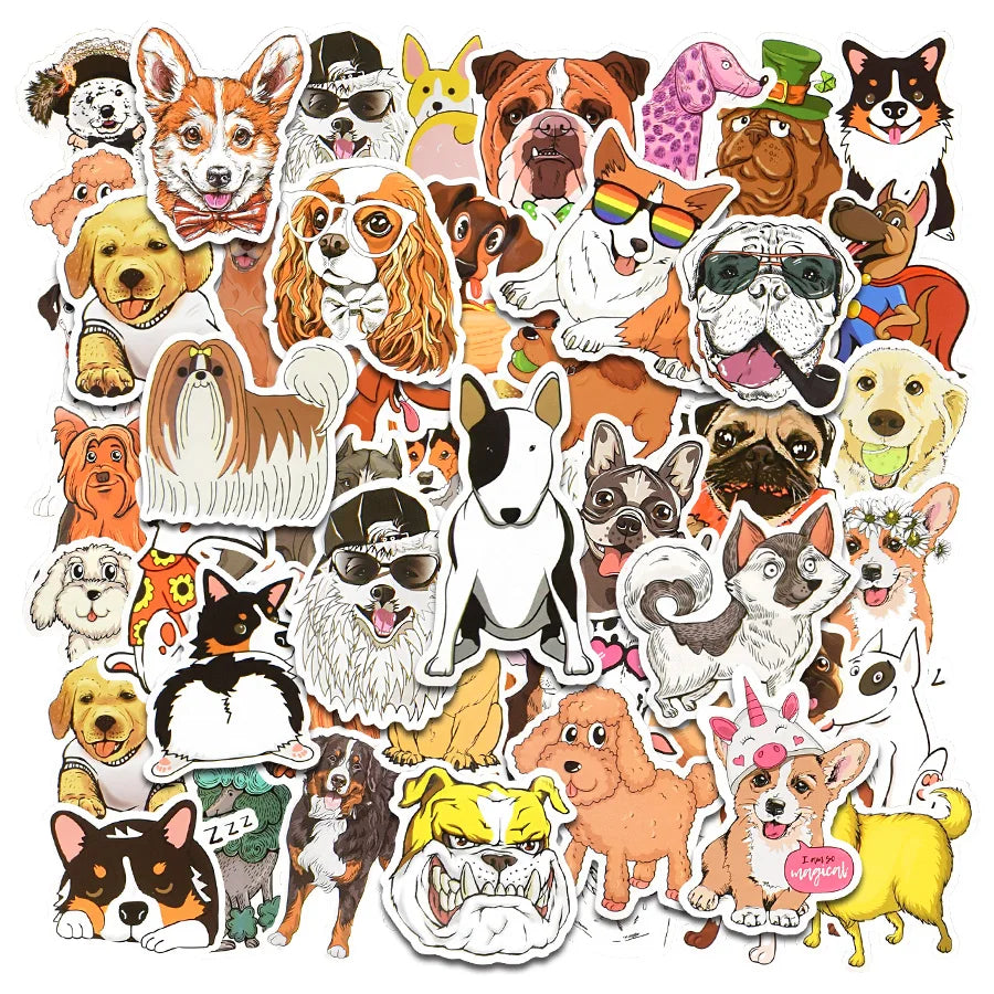 50 pcs Cartoon Dog Stickers