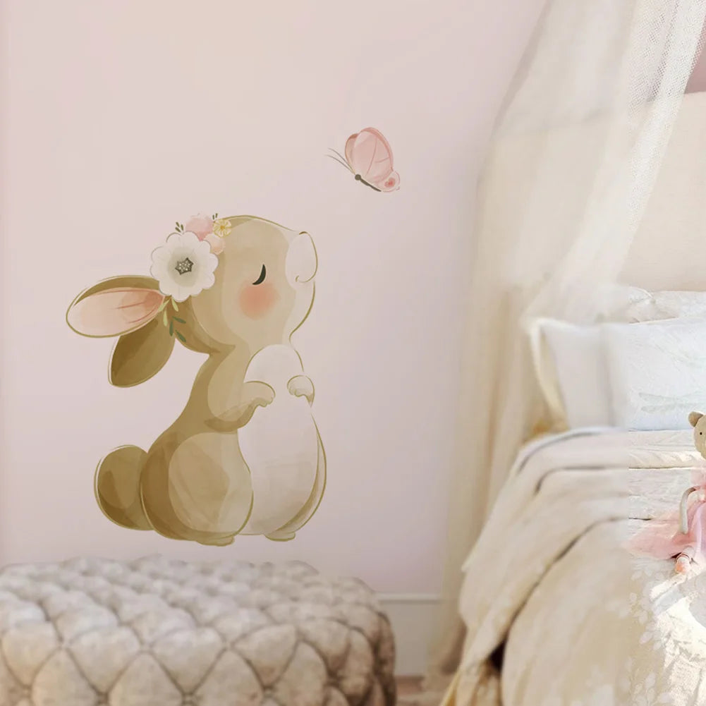 Rabbit and Butterfly Wall Sticker