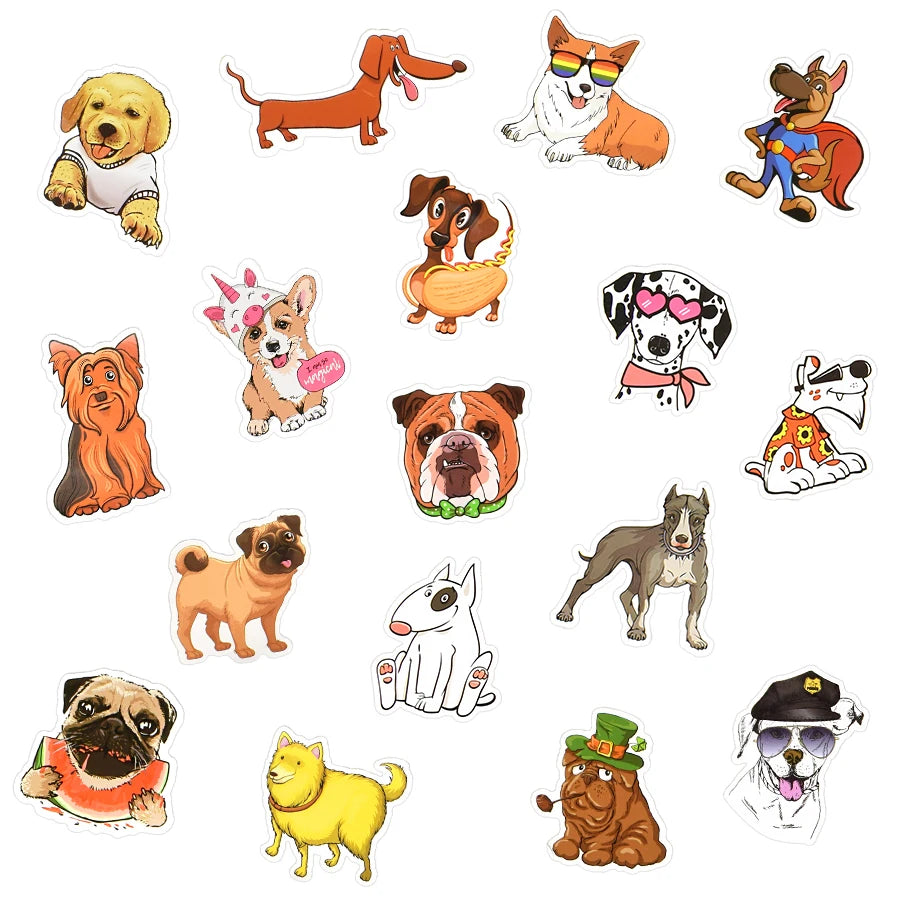 50 pcs Cartoon Dog Stickers