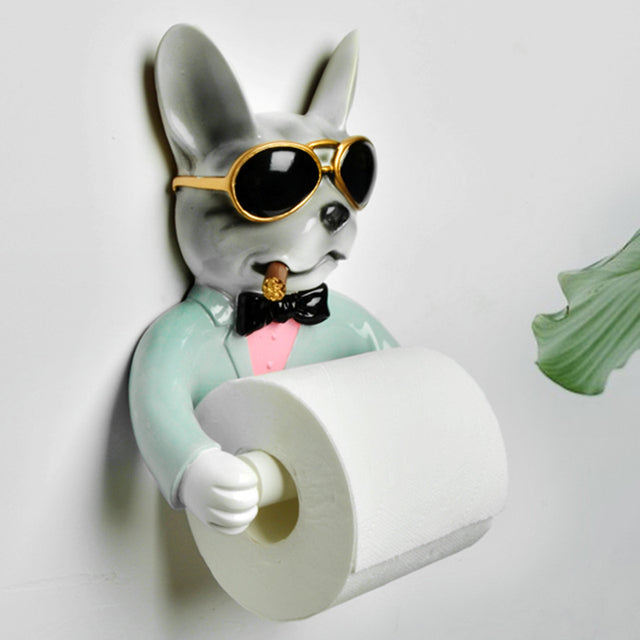 Frenchie Gentleman Toilet Paper Holder